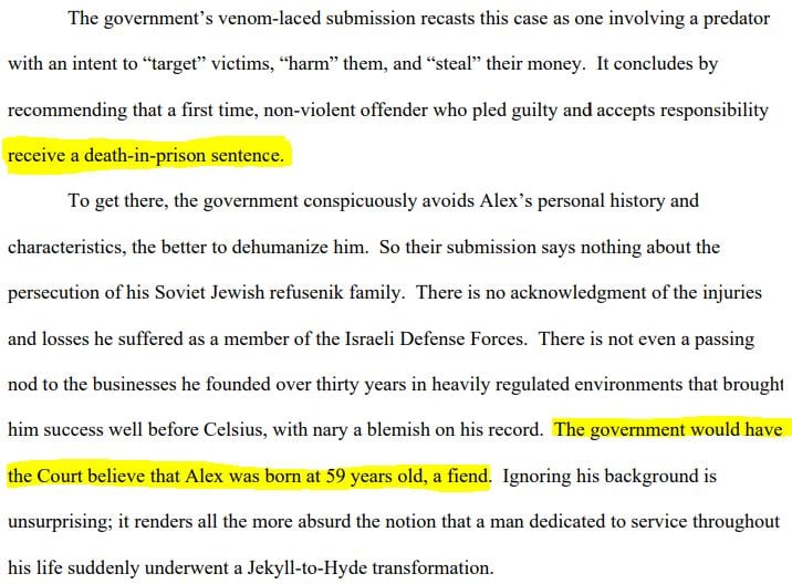 Mashinsky’s lawyers say the DOJ overlooked his background in sentencing