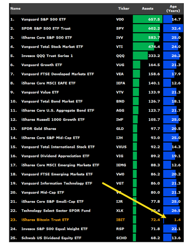 Top 25 biggest ETFs as of June. 3, 2025