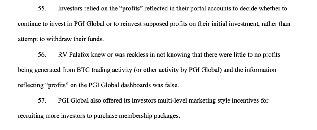 Excerpt from the SEC’s complaint against Ramil Palafox 