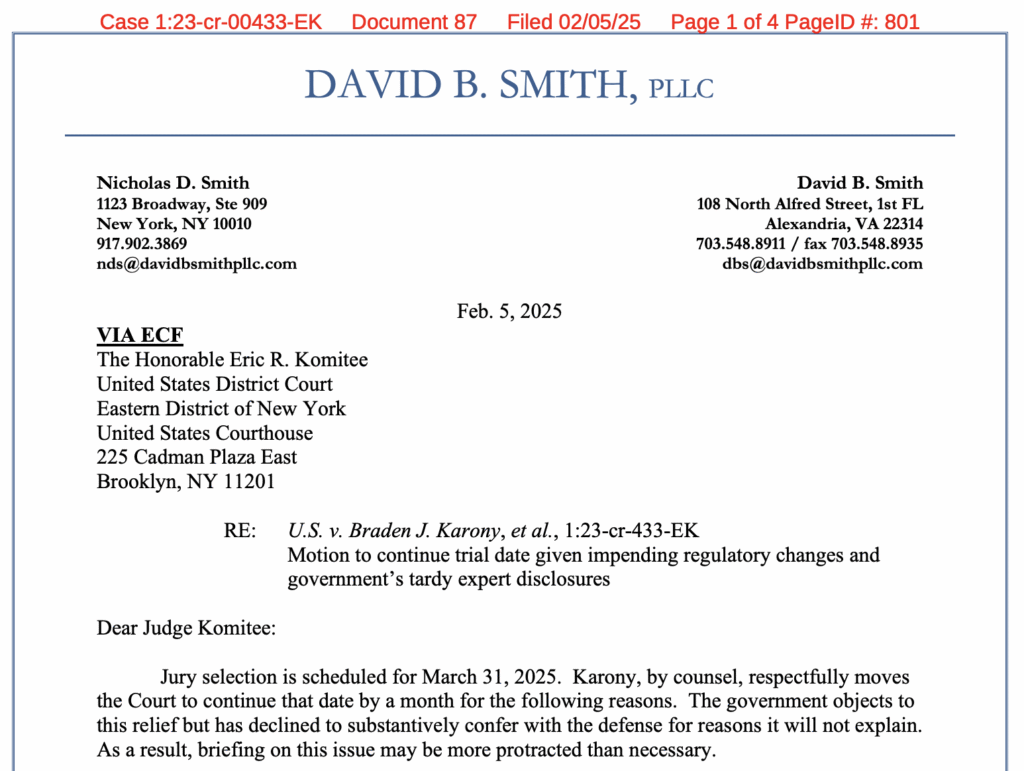 SafeMoon CEO's Feb. 5 filing seeks new trial date